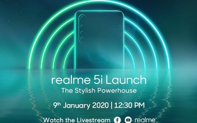 realme 5i将于1月9日发布 后置四摄更有5000mAh电池