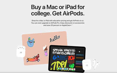 苹果海外市场启动返校促销 买Mac或iPad可获赠AirPods